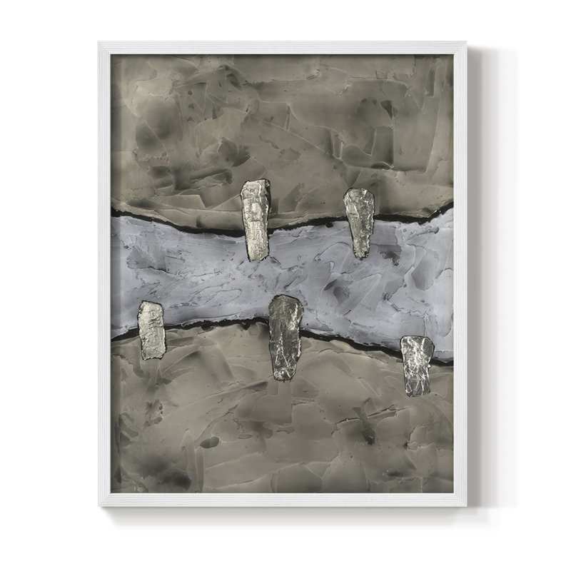 «Stonemasonry II», reproduction encadrée - bois massif, H 21 po x l 17 po, Blanc