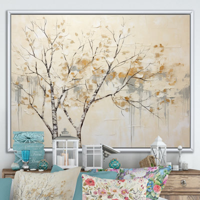 Beige Trees Harmony I - Trees Framed Art