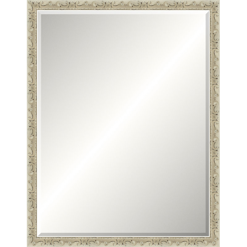 Miroir biseauté ivoire patiné, Medium rectangle