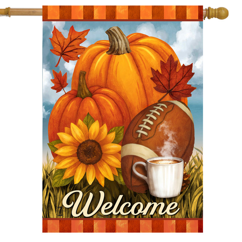 Drapeau d'automne «Welcome Home» 28 x 40
