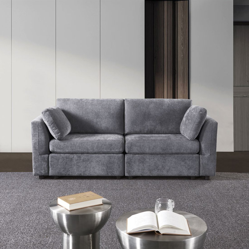 Upholstered 80.31'' Sofa, Gray