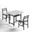 3-Piece Dining Table Set With Faux Marble Tabletop, Under-The Table Storage And Cushioned Chairs For Small Space, Minimalist Dining Set For Kitchen, Home Bar And Patio-1996580155