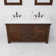 Aberdeen 60 In. Double Sink Blue Limestone Countertop Vanity In Rustic Sierra With Hook Faucets