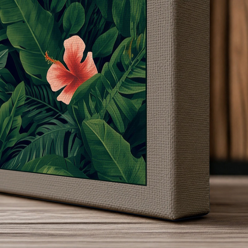 Garden in Bloom Botanical - Wrapped Canvas, 30x20 - 76.2 x 50.8 cm, Taupe Border