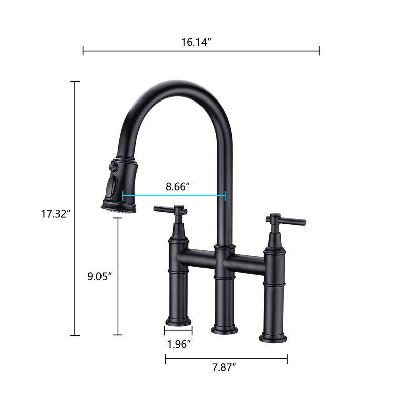 HHK HOME Pull Down Kitchen Faucet, Matte Black