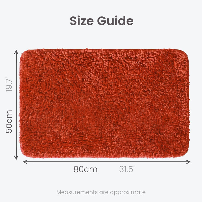 Jordan Microfibre Non Slip Bath Mat, Terracotta