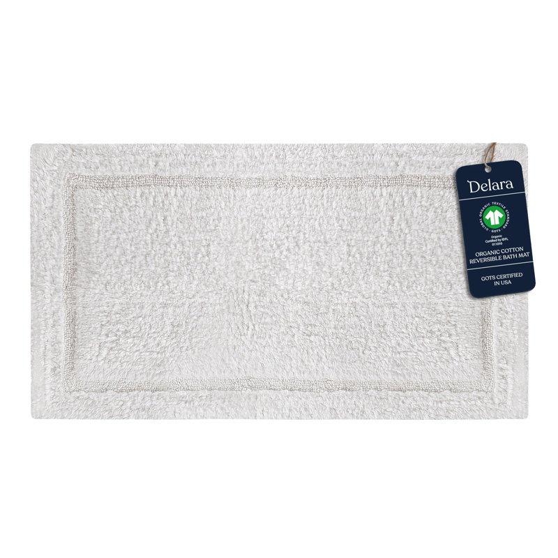  Tapis de bain réversible en coton biologique - 3000 g / m², certifié GOTS, ultra épais et super absorbant | Tapis de salle de bain doux, moelleux et à séchage rapide