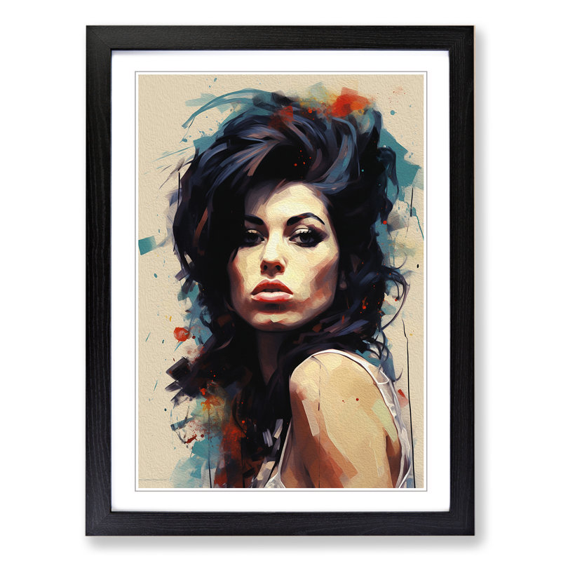 Amy Winehouse Classicism Art - Framed Print, Black Framed, 34cm H x 25cm W, Black