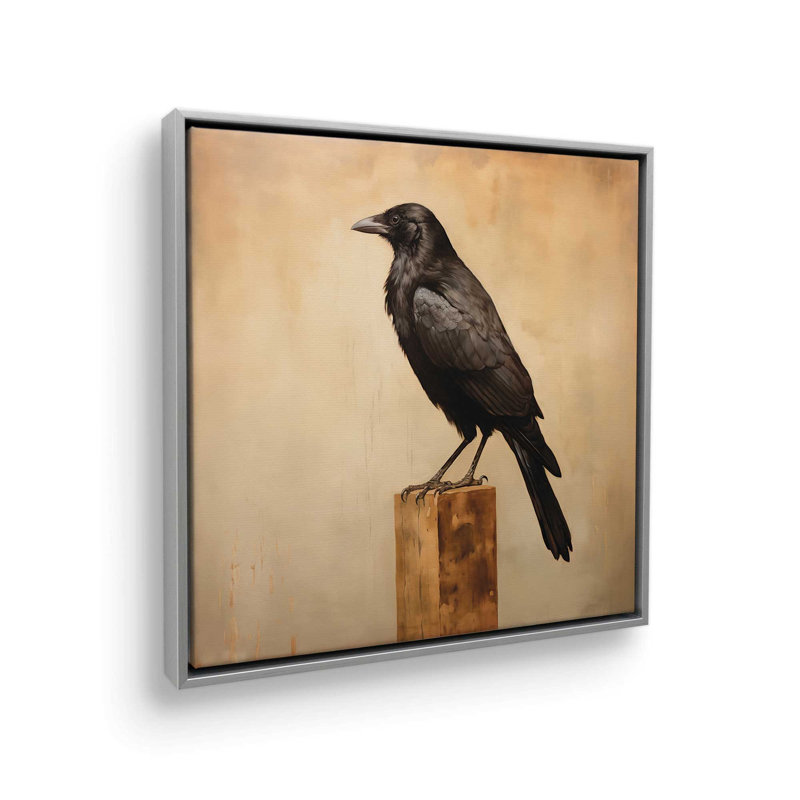 The Crow by Heidi Kuntz Art Print, Toile avec cadre, Argent, L 20 po x H 20 po
