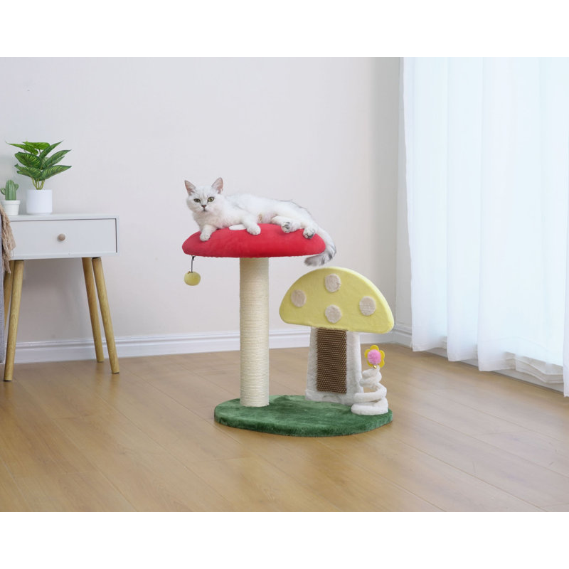 Petpals Apartment-sized Magical Mushroom Cat Perch - 20"h, 2 Level, Medium, Moultrie