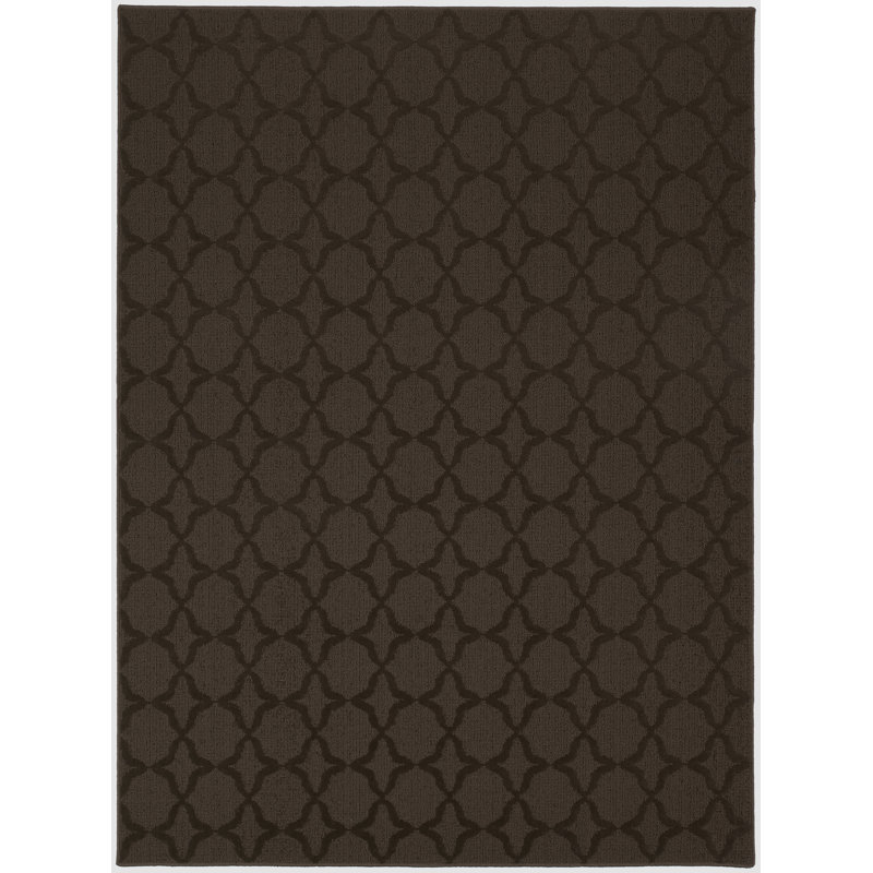 Togut Non-Slip Polypropylene Rectangle Mocha Area Rug, Rectangle 9' x 12'