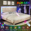 Tryston Wood King Bed Frame with LED Headboard, White-2018301023-2067511503