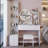 Full Body Mirror Cabinet   Round Mirror LED Vanity Table   Cushioned Stool, With 2 AC   2 USB Power Station,17" Diameter LED Mirror, Touch Control, 3-Color, Brightness Adjustable, Large Desktop-660142473