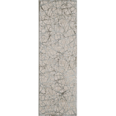 Peyton Abstract Machine Woven Performance Area Rug - Beige - 2'6" x 7'6" Runner