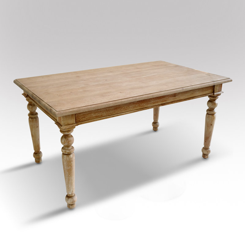 Barcenas 60" Solid Wood Dining Table, Rustic Mango Gray Wash