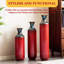 Ensemble de 3 grands vases en métal rouge rustique pour un décor de maison de campagne moderne et industriel