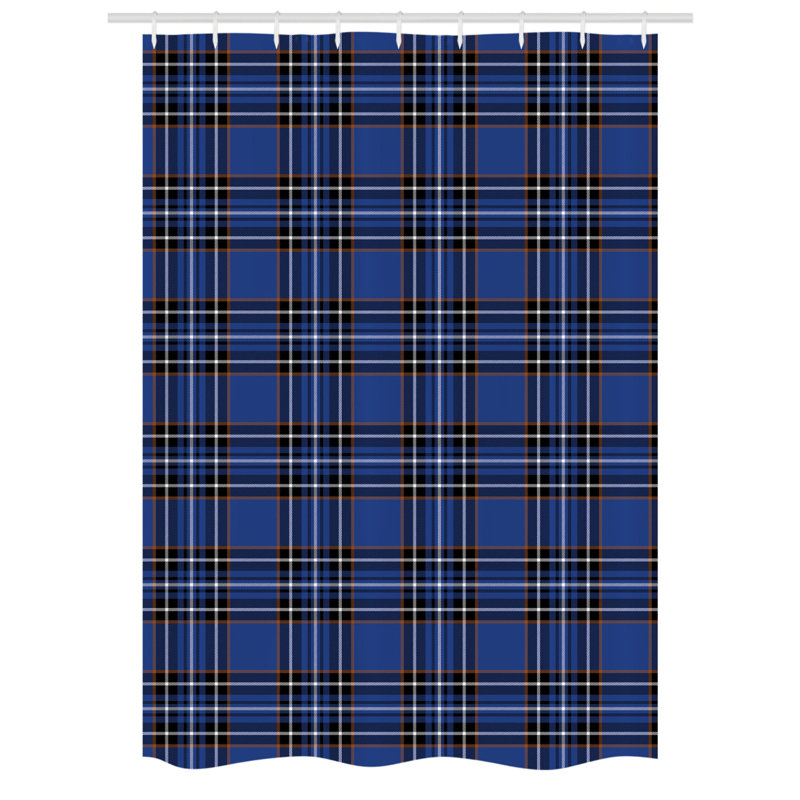 Mehlville Plaid Shower Curtain with Hooks Included, 78" H x 54" W