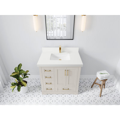 Boston 36 po X P 22 po Meuble-lavabo central D Quartz