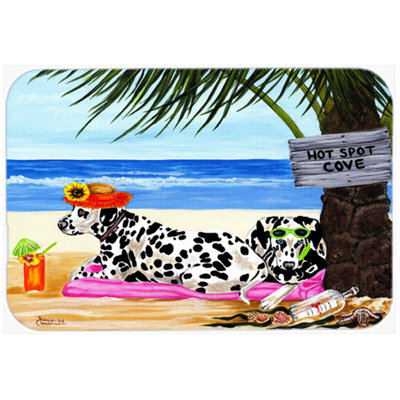 Caroline's Treasures Hot Spot Cove Beach Dalmatian Glass Cutting Board