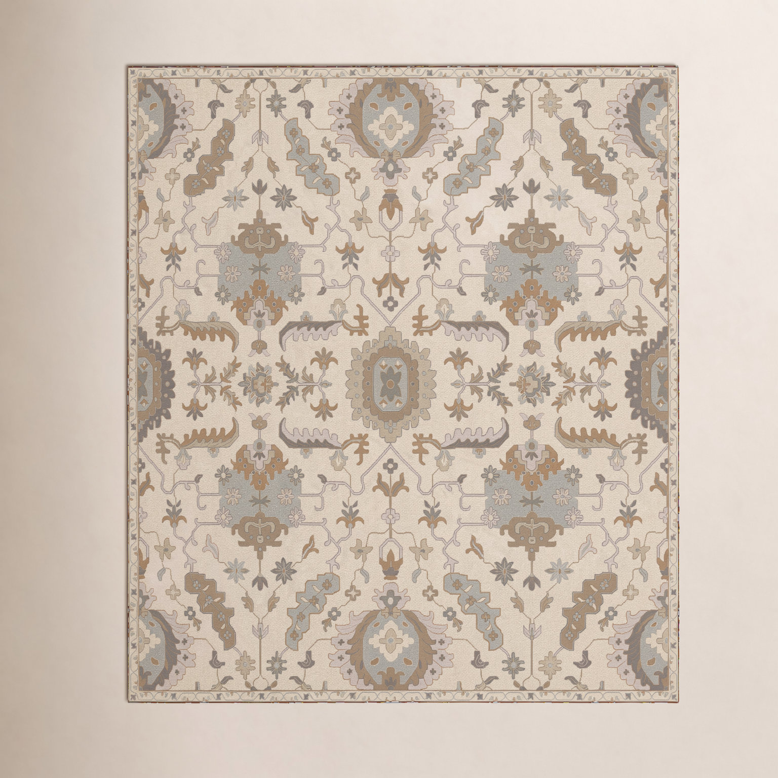Arden Multi Hand-Tufted Wool Floral Rug, Square 8'