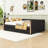 Full XL Upholstered Daybed with Trundle and LED-415981448