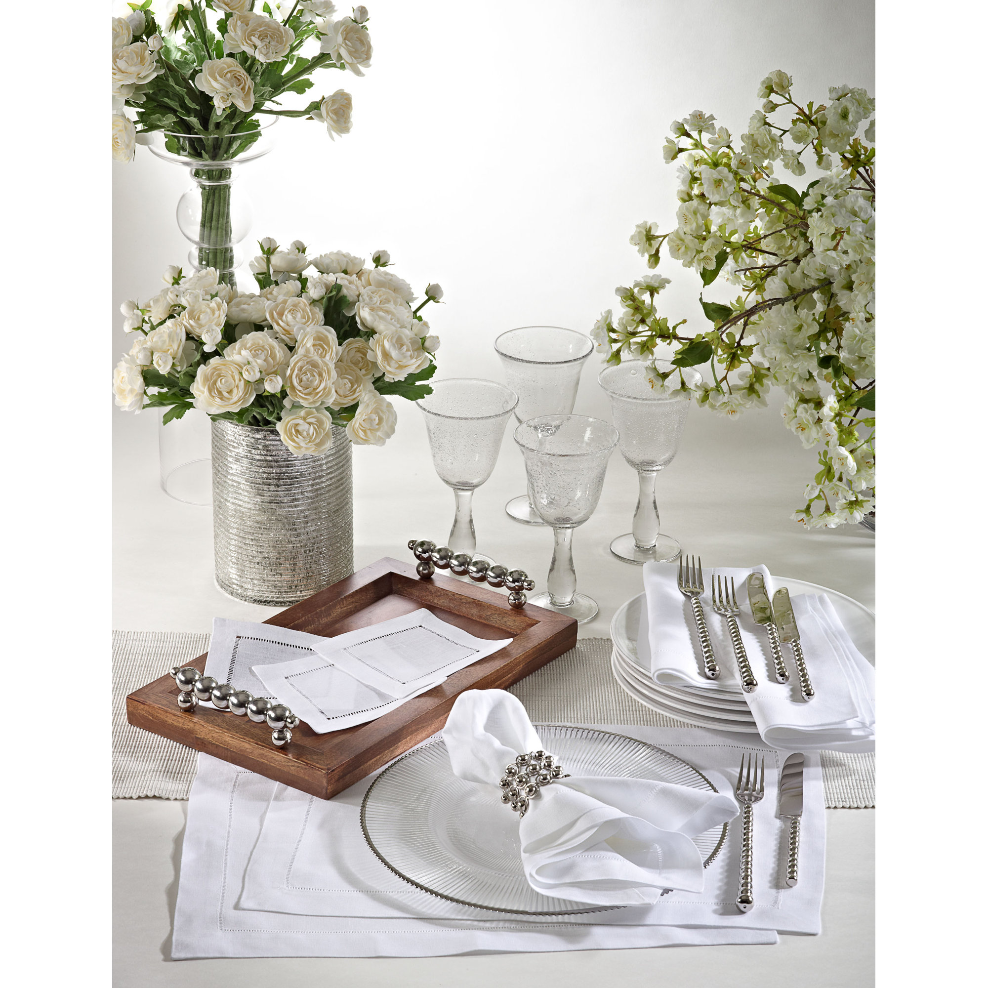 Galen Classic Hemstitched Border Linen Napkin, 6" X 6"