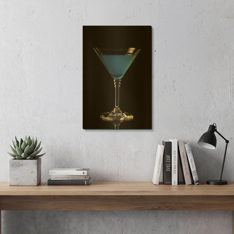 Tableau mural en métal doré « Blue Curacao » de luxe, 40,6 cm x 61 cm, 16 po x 24 po