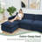 100" Chenille Sectional Couch With Two Ottomans-259962185