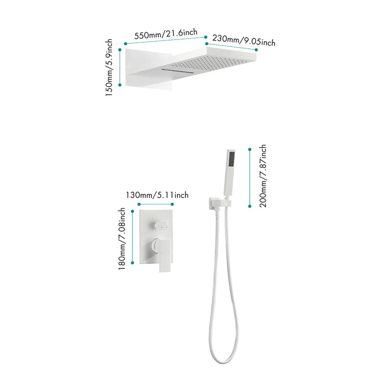 Wall Mounted Waterfall Rain Shower System
