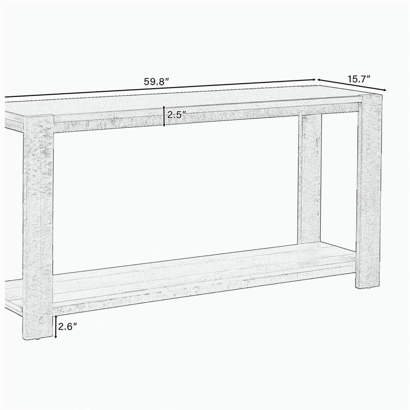 Caractéristiques distinctives d'une console minimaliste avec tablette inférieure et quatre pieds, convenant au vestibule, au couloir, au salon, au vestibule, au couloir