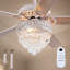 Ventilateur de plafond en cristal 52 pouces avec lumières, pour télécommande de patio de cuisine de chambre à coucher-324104225-323636105