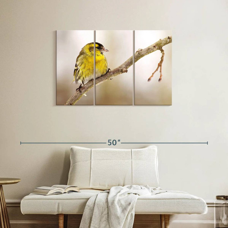 Brampt Perched Yellow Bird, 24" H x 38" W