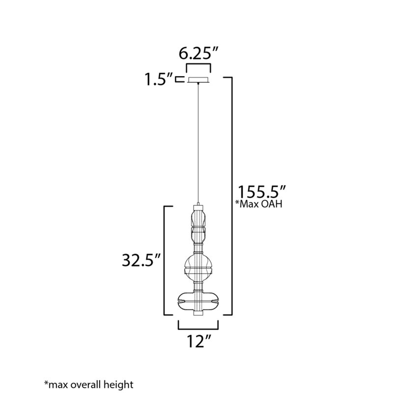 Gusto 1 - Light LED Pendant, Gold, Fog