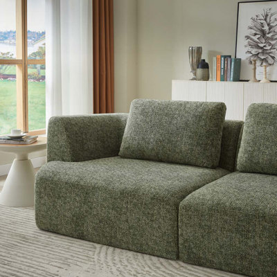 Chenille Fabric 3 Seater Compressed Sofa,No Assembly