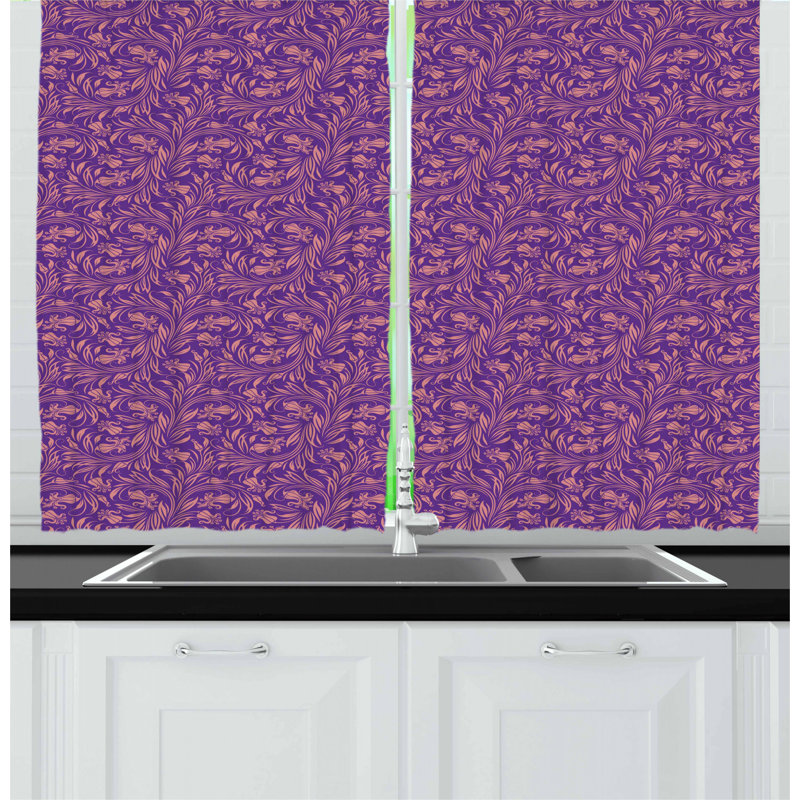 Floral Tailored Kitchen Curtain