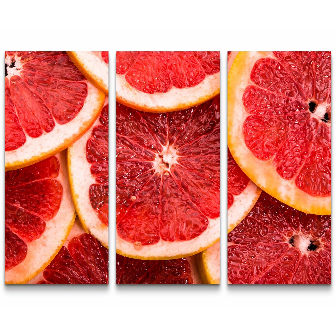 3-tlg. Leinwandbilder-Set Grapefruit