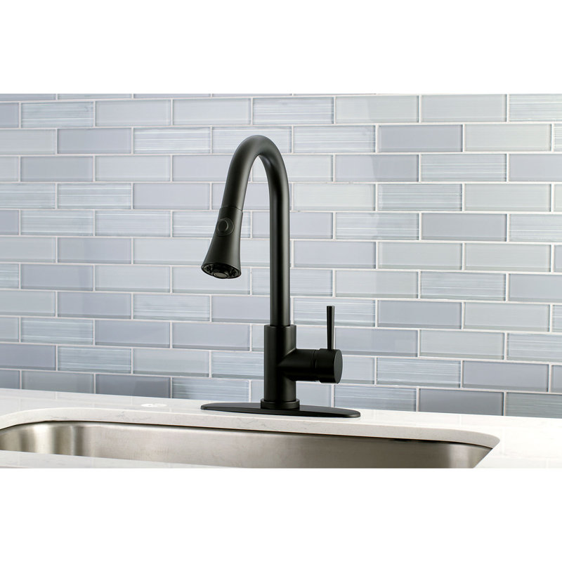 Kingston Brass Concord Single-Handle Pull-Down Kitchen Faucet, Matte Black