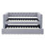 Lit de jour avec couchette rembourrée capitonnée, avec bouton et clou en cuivre sur les accoudoirs carrés, taille simple (85 po x 42,5 po x 31,5 po)-1752869035-1752869012