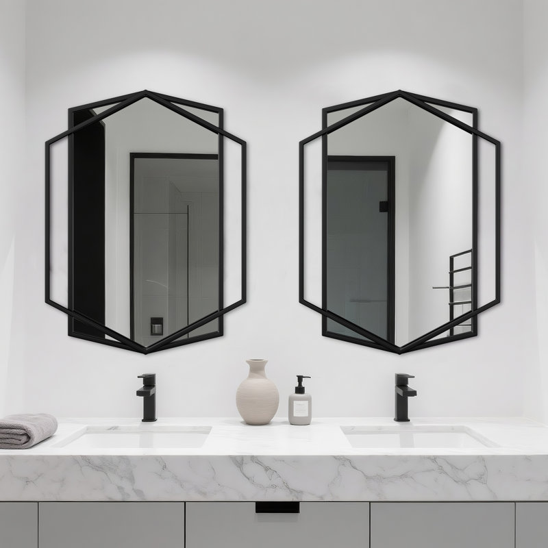 Miroir mural Hexagon, 32 po x 23 po