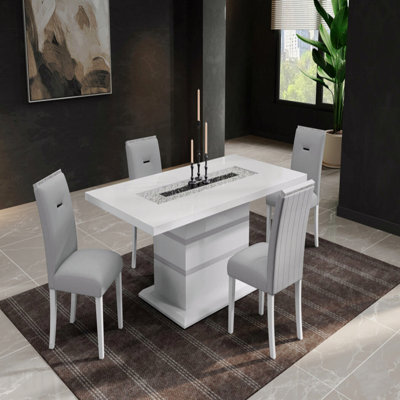 White Dining Table Solid Wood
