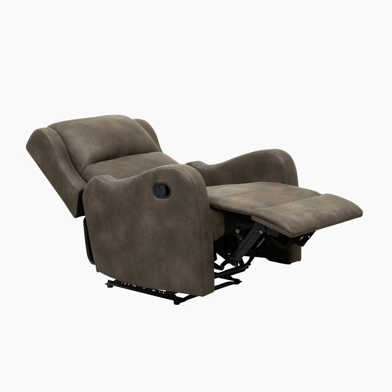 Chaise inclinable moderne et contemporaine en microfibre de 30 po Norihisa, Norihisa Brown Microfiber