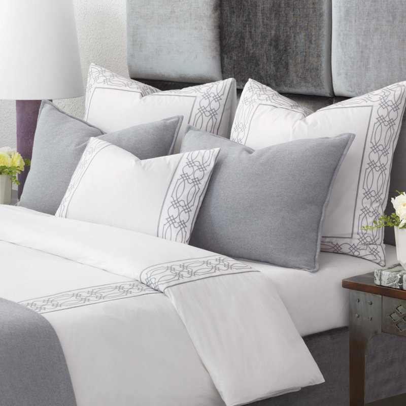 Nicola Percale Duvet Cover, Super King Duvet Cover, Gray