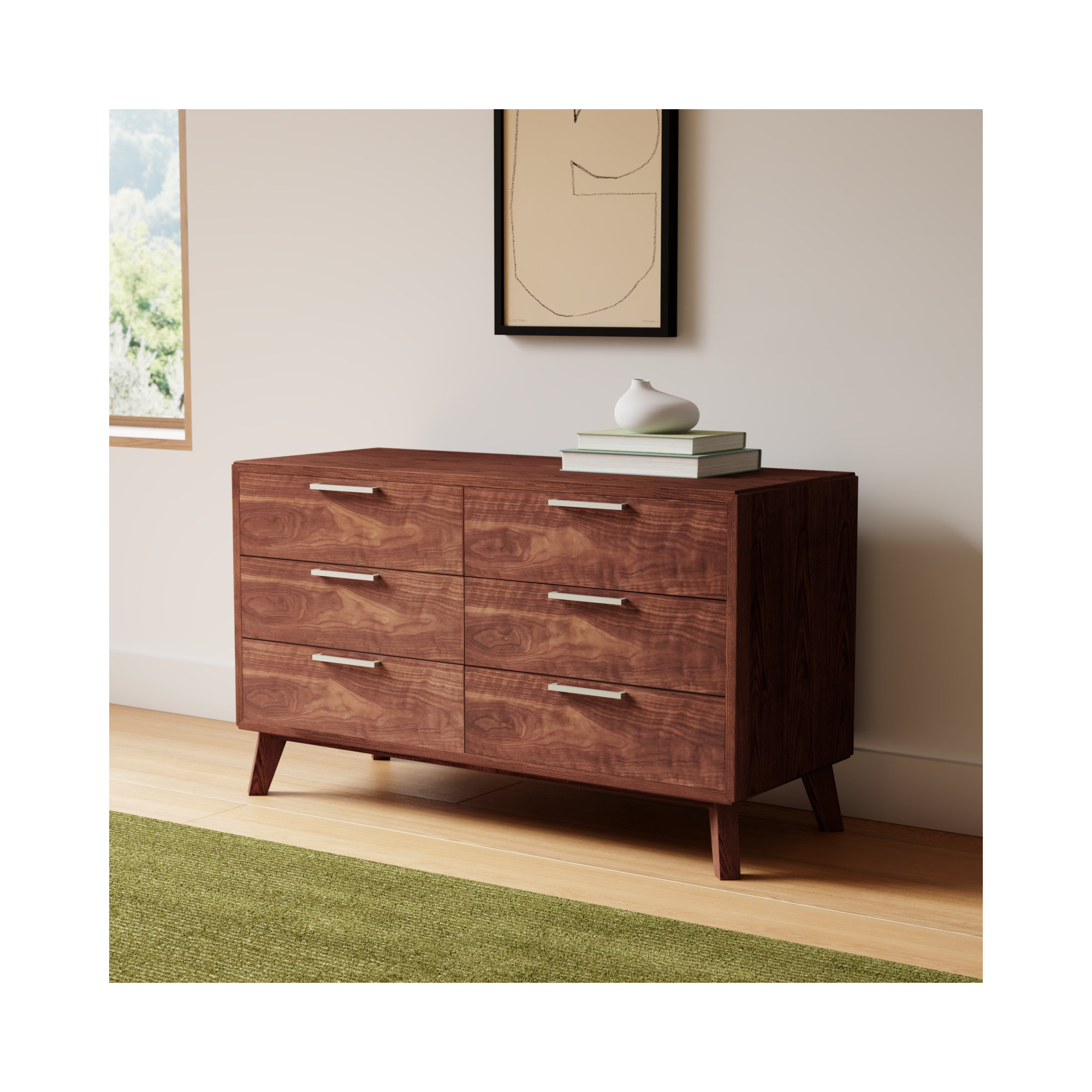 Glow 6 - Drawer Double Dresser, Walnut