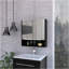 Pharmacie avec miroir Lexington, trois tablettes internes, finition wengé noir-142099360