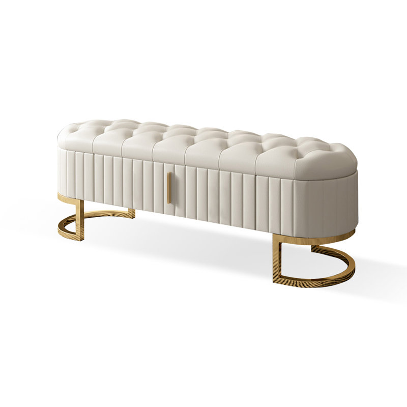 Banc rembourré blanc, White