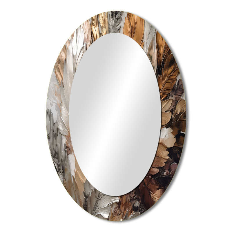 Miroir mural ovale doré, 36 po x 24 po