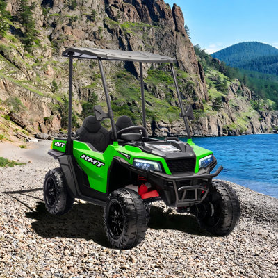 24V Ride On Car, 4wd Ride On Utv For Kids, Best Cadeaux pour la fête des enfants, Kids Ride On Dump Truck avec télécommande, plafond amovible, benne électrique, 2 places, 3 vitesses, Bluetooth, musique