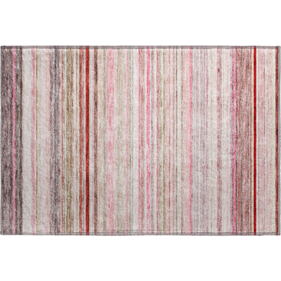 Tapis rose Prisco lavable à la machine de qualité supérieure