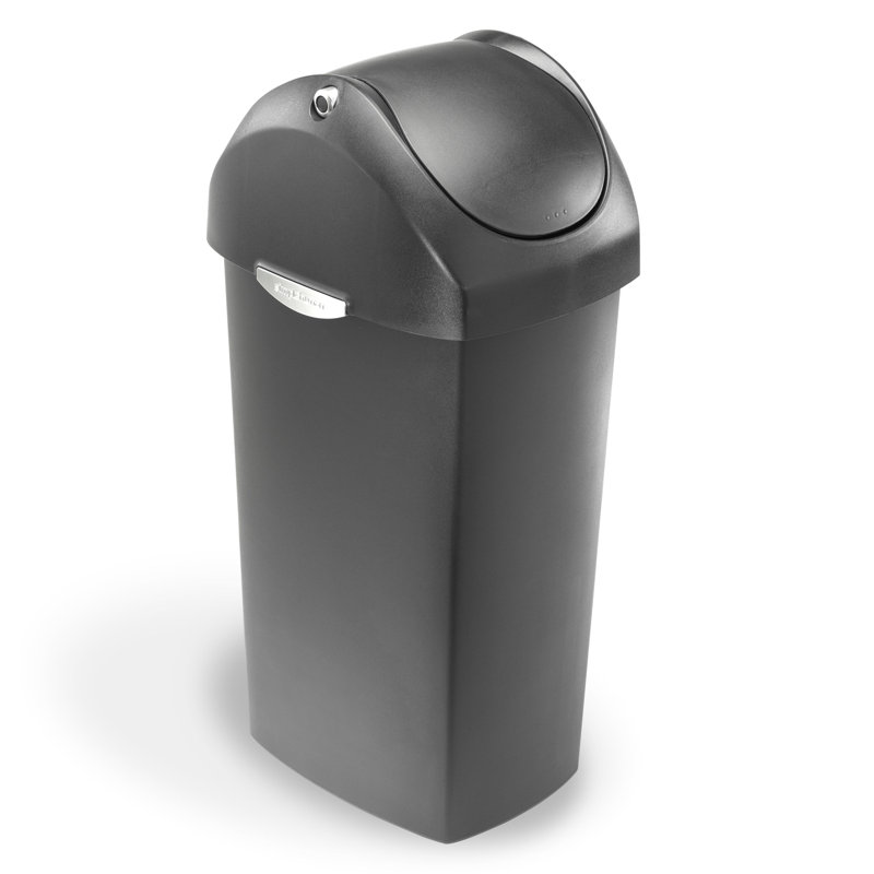 Simplehuman 60L Plastic Swing Lid Bin, Grey