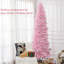 Arbre de Noël rose de 8 pi de hauteur, 1168 pointes de branches, formation mince, base, hauteur d'installation rapide et sécurité facile à assembler